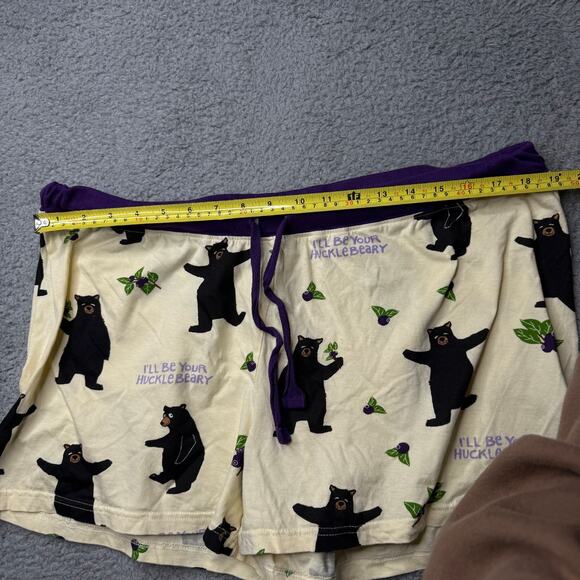 Wild and Cozy Sleep Shorts Women's XL Cream and Purple Huckleberry Pajama Bottom - Picture 3 of 10